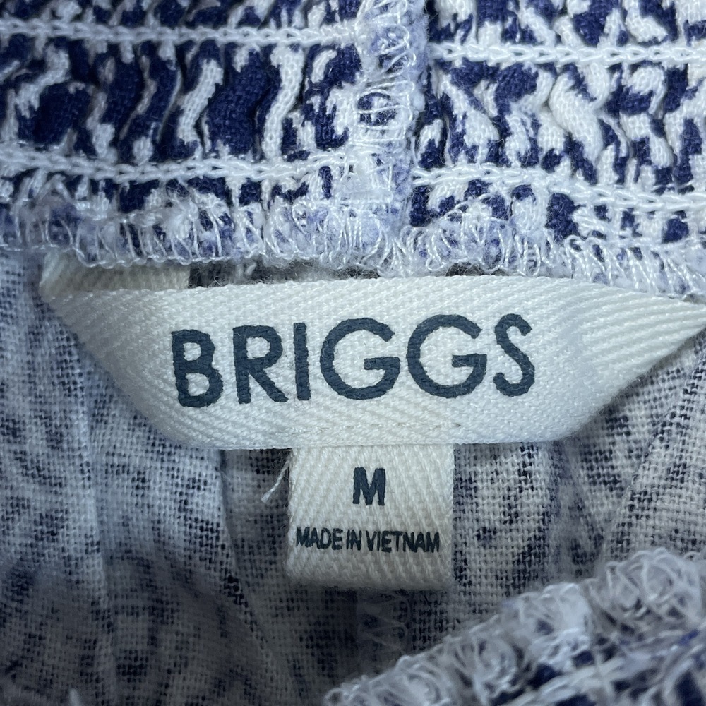 Briggs Women's M Casual Shorts Blue Print Linen Blend H0556 - Picture 4 of 6